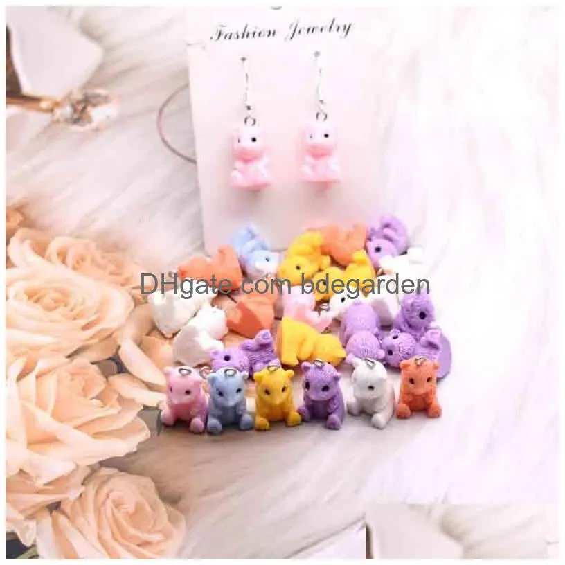 charms 10pcs 12 23mm 3d simulation resin handmade cute squirrel animal for diy earrings necklace jewelry accessoriescharms