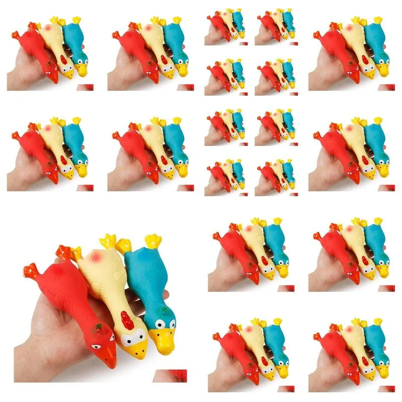 dog toys chews natural latex pet screaming chicken duck toy squeaker fun sound rubber training playing puppy chewing tooth cleanin