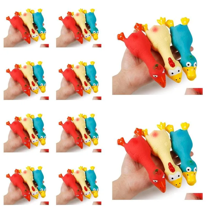 dog toys chews natural latex pet screaming chicken duck toy squeaker fun sound rubber training playing puppy chewing tooth cleanin