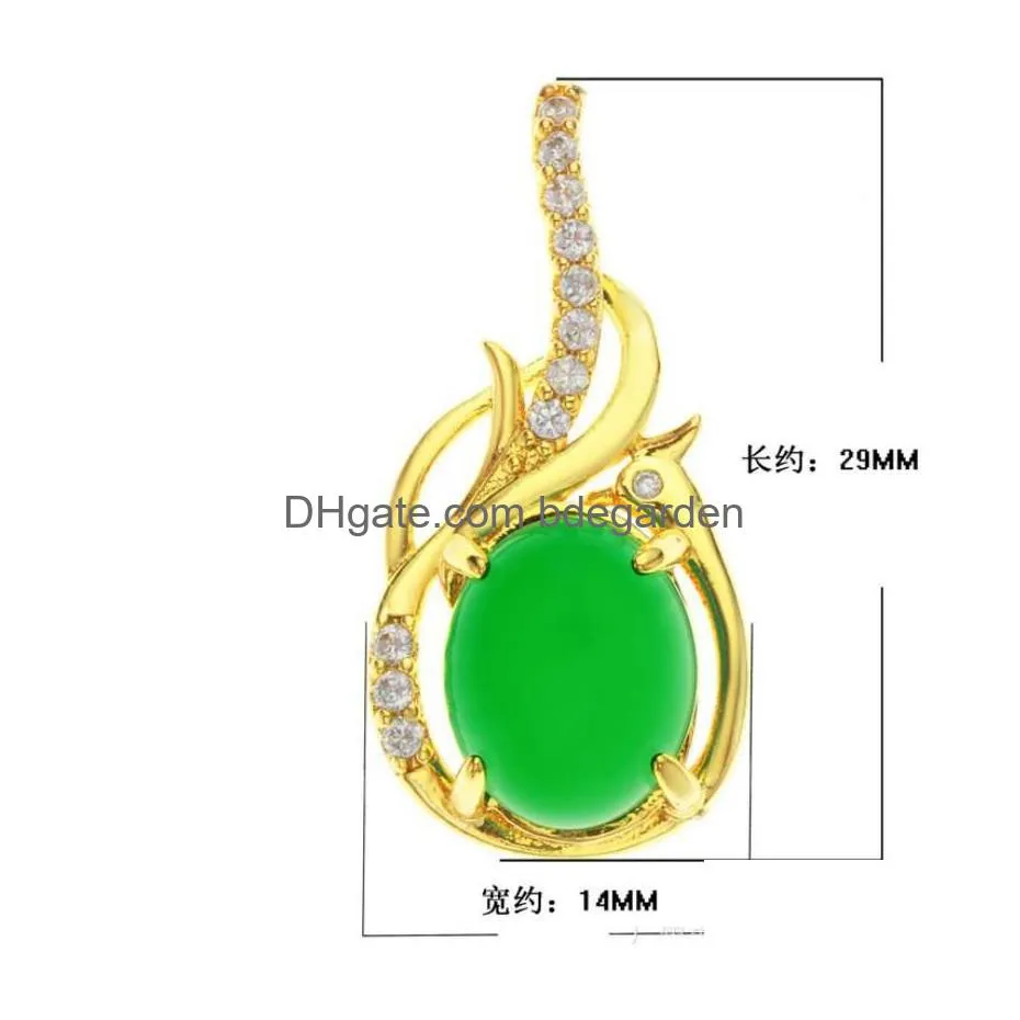 charms exquisite18k gold plated chalcedony pendant for women golden necklace jewelry femalecharms