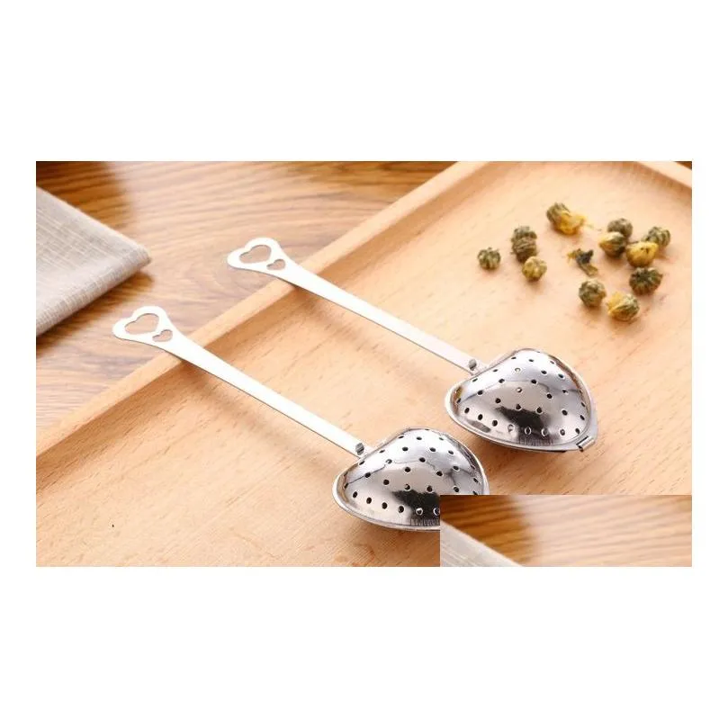 heart shape style stainless steel tea infuser tea tools teaspoon strainer spoon filter