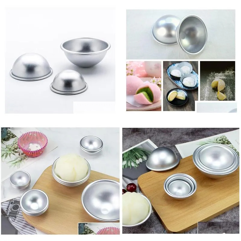 3d aluminium alloy cake mold bath bomb baking moulds roast ball mold own crafting handmade 