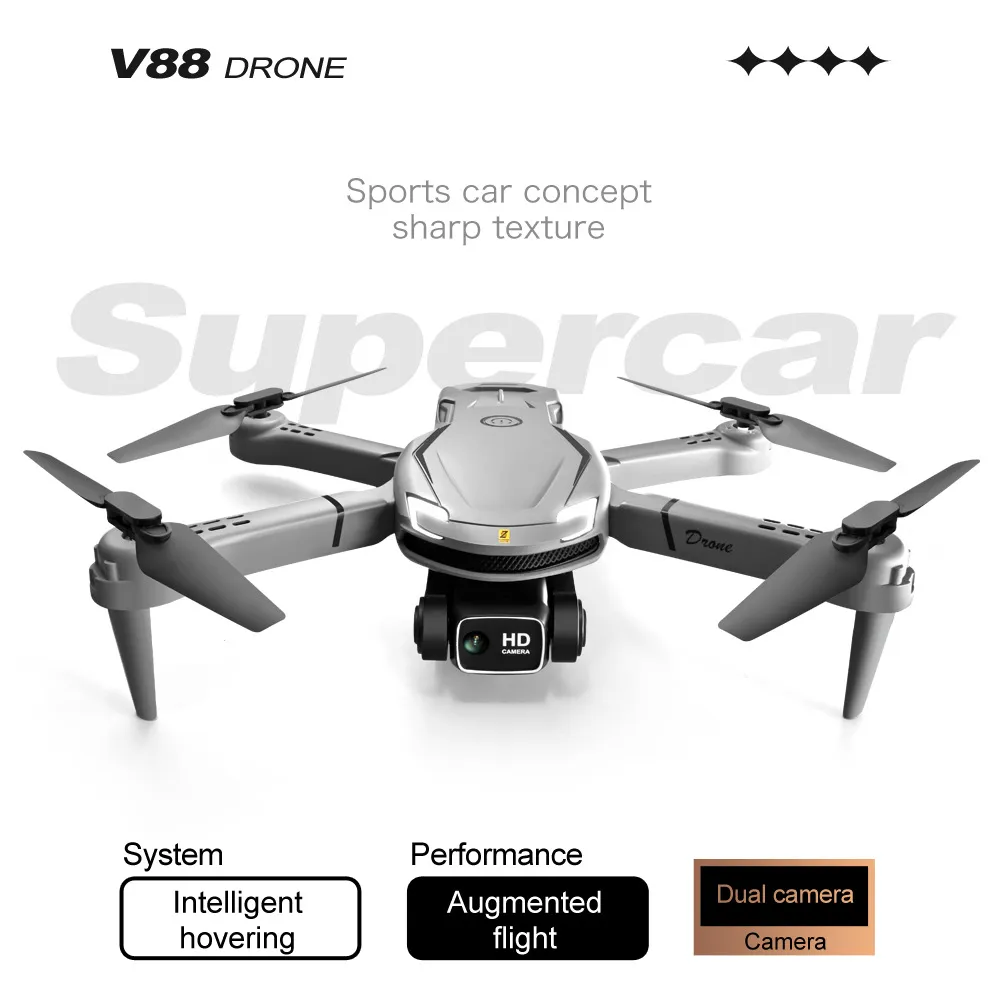 V88 drone with camera 4k HD dual camera four-axis folding aerial photography drone photography with drone module battery