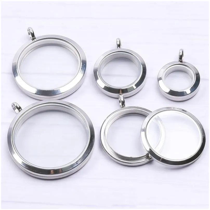 10Pcs Round Twist Po Medaillon Locket Pendant For Women Floating Charms Memory Relicario Locket Necklaces Gift Jewelry Bulk 220323