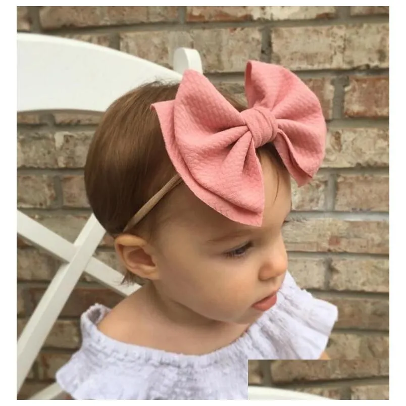 nylon headbands girls headwrap bow head band headband elastic nude nylon headbands candy color top knot turban baby hair accessories