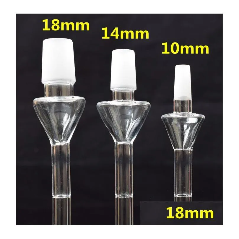 High Quality Quartz Tip Drip tips domeless quartz nail 10mm 14mm 18mm Inverted Nail for Mini Nectar Collector Glass Pipes set