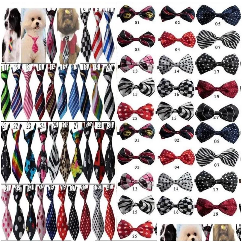 100pc/lot Dog Apparel Pet puppy Tie Bow Ties Cat Neckties Grooming Supplies for small middle 4 model LY05