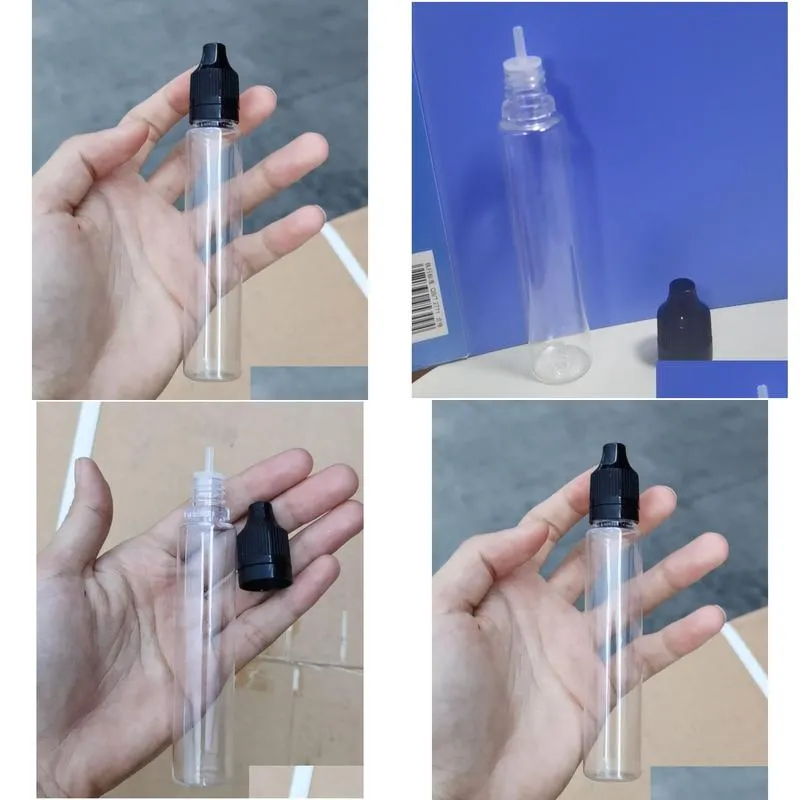 wholesale 1300Pcs Pen Shape Bottle 30ml PET Bottles With ChildProof Tamper Evident Caps For Eliquid Ejuice  Oil 30 ml