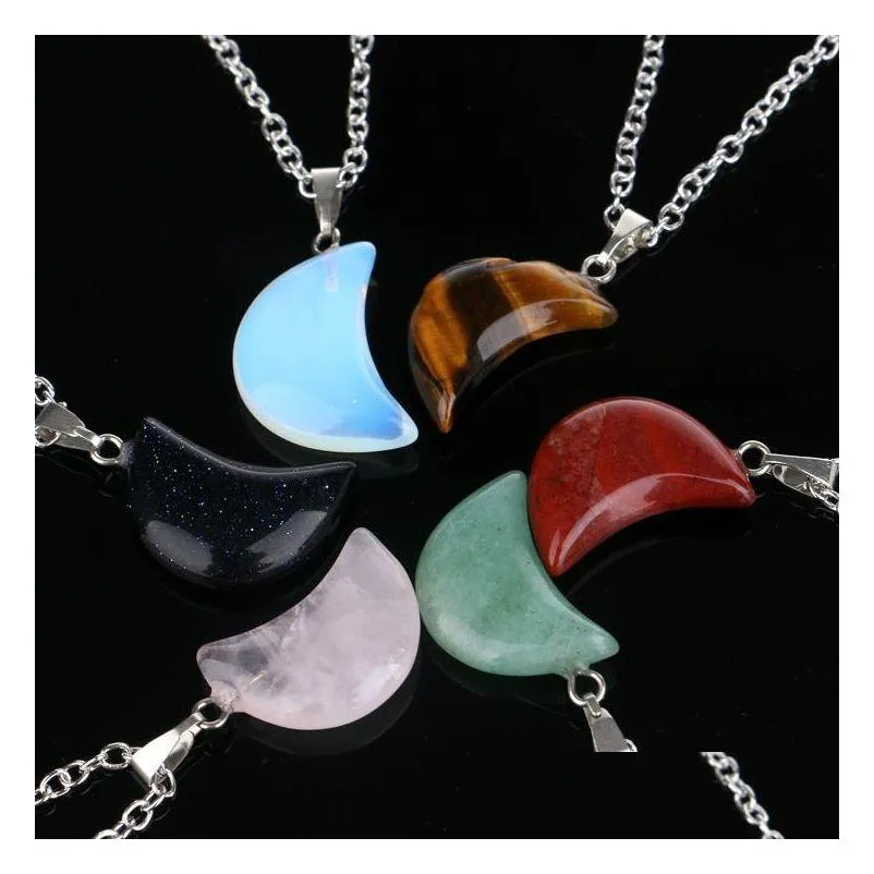 Necklace Jewelry Cheap Healing Crystals Amethyst Rose Quartz Bead Chakra Healing Point Women Men Natural Stone Pendants Leather