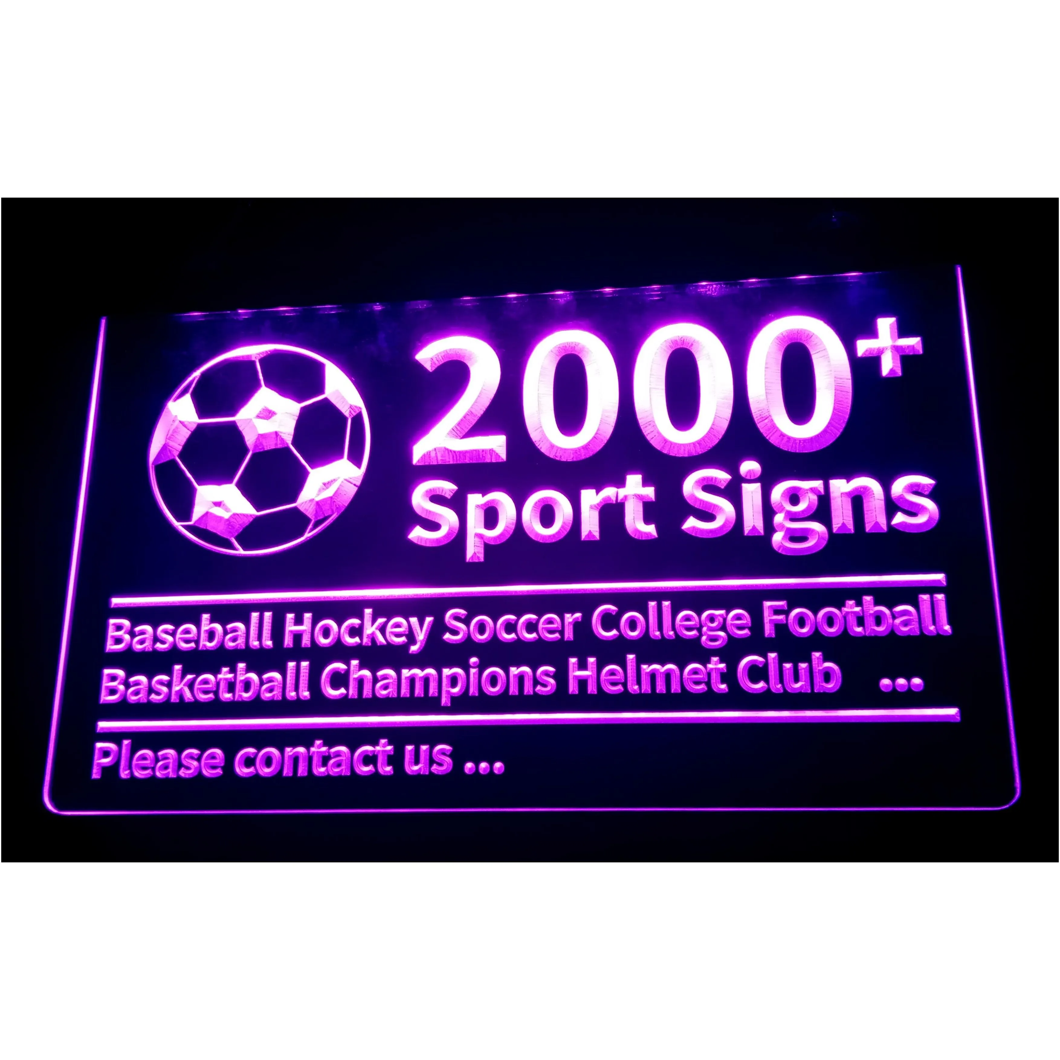 2000 Soprt Signs LED Strip Lights Light Sign Baseball Hockey Football Basketball Helmet CLub 3D Dropshipping Wholesale
