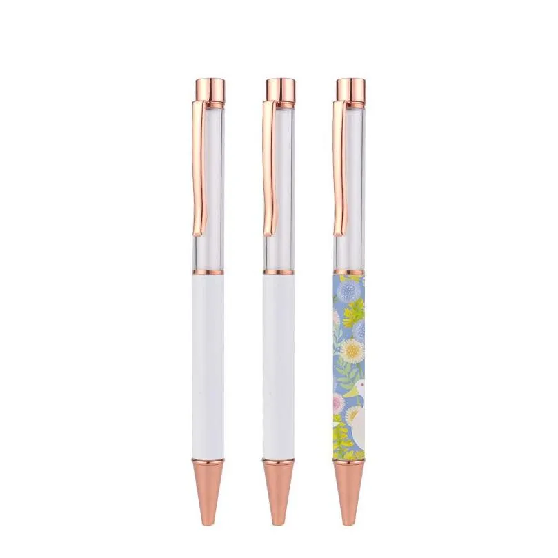 wholesale Sublimation Ballpoint Pens Blank Heat Transfer White Zinc Alloy Material Customized Pen School Office Supplies by Fedex Z11