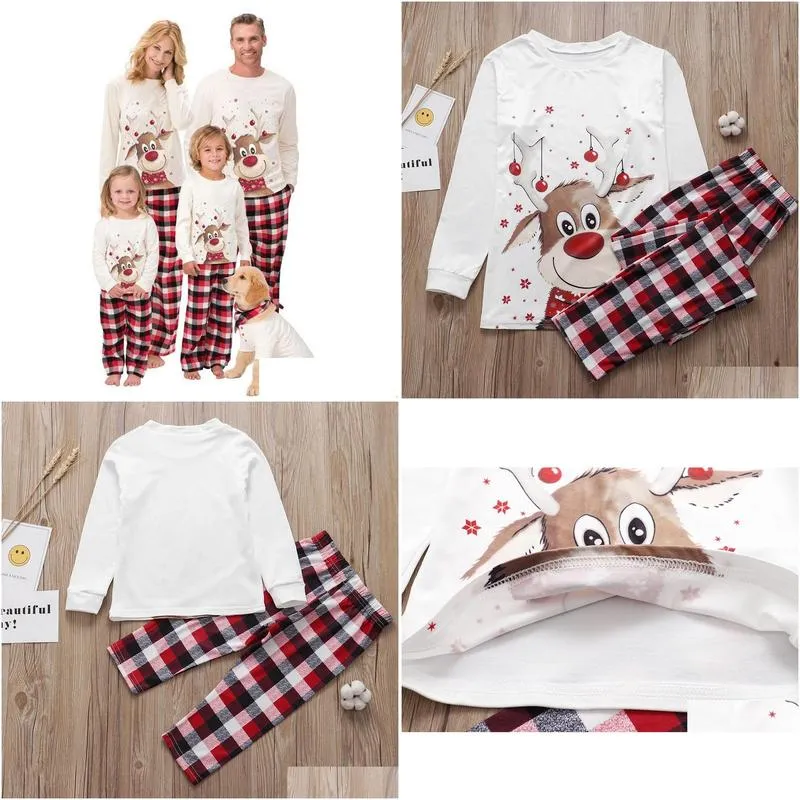 Decorations Christmas Pajama Set Deer Print Adult Women Kids Accessories Clothes Family