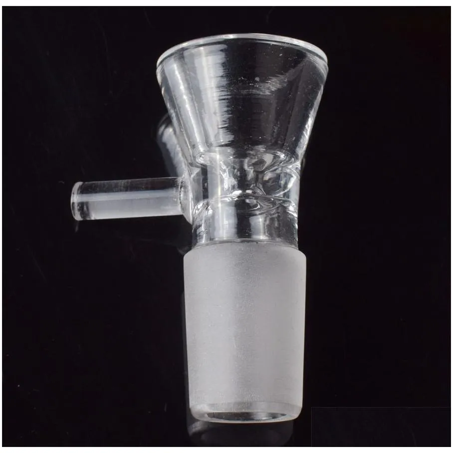 Hookahs Smoking Glass Bowl Tobacco And Herb Dry Bowls Slide For Bong Pipes 14mm 18mm Male Bowl With Handle