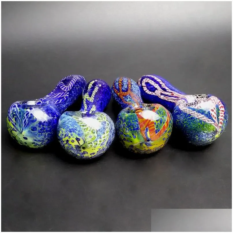 Glass Pipes Smoking Manufacture Hand-blown and Beautifully Handcrafted Bubbler Smok Pipes Colorful Pipe Wholesale Herb Windmill Lollipop Color Spoon Hand