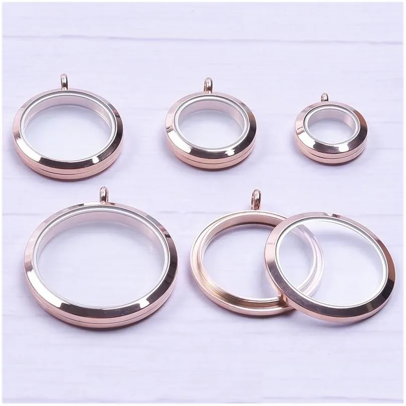 10Pcs Round Twist Po Medaillon Locket Pendant For Women Floating Charms Memory Relicario Locket Necklaces Gift Jewelry Bulk 220323