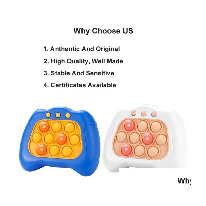 Electronic Light Up Handheld Quick Push Game Console Electric Bubble Puzzle Game Machine Toy Fidget Toy For Children Kid