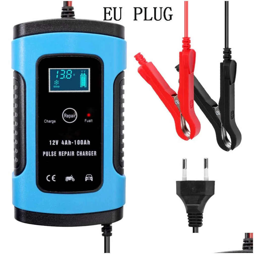  car full automatic battery  digital 12v/24v 8a lcd display power pulse repair chargers wet dry lead acid battery-chargers