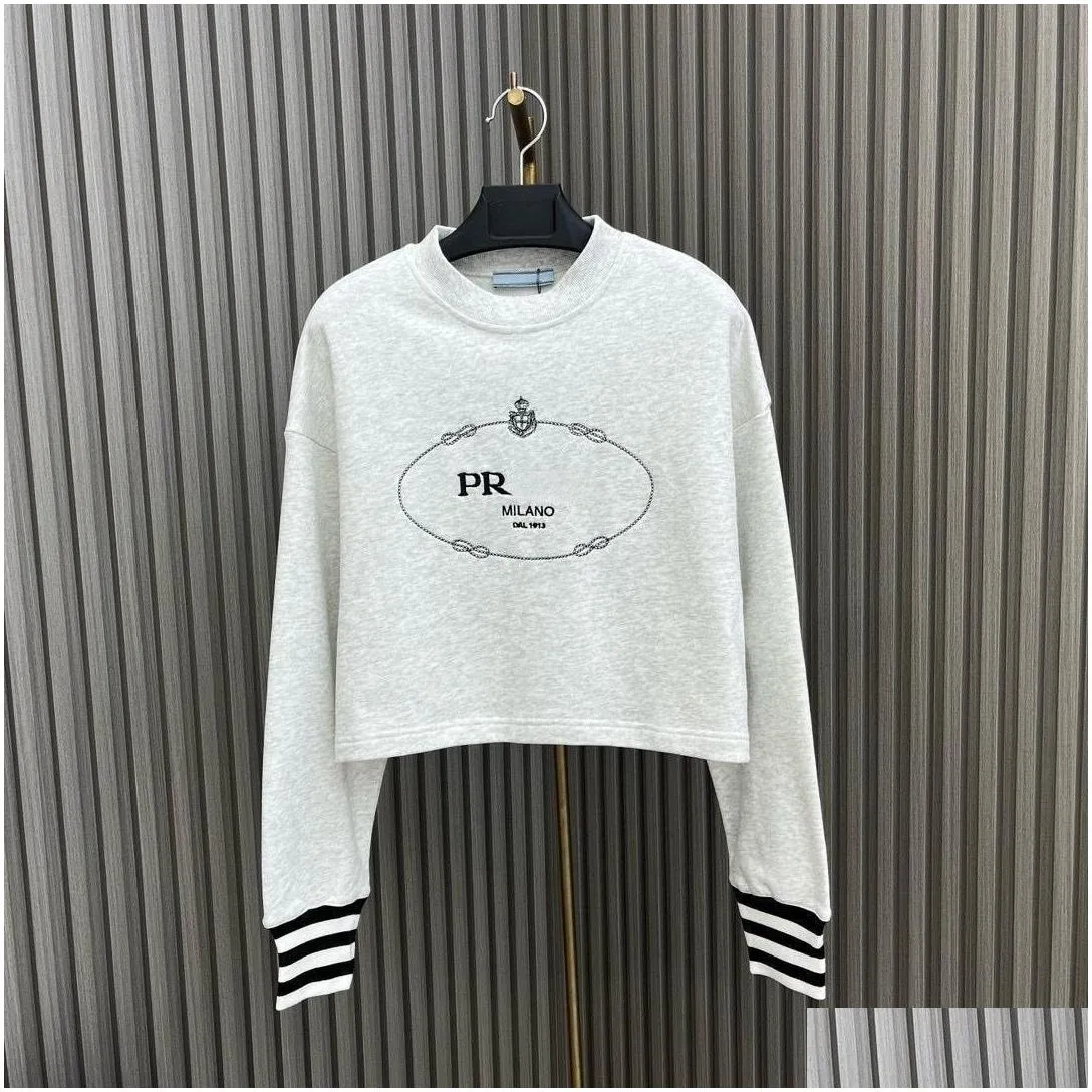 Designer Womens Hoodies Letter Logo Embroidery Sweatshirts Printed Letters Casual Loose Hooded Fleece Cotton Mens Sweater Cuff thread Jumper Tops
