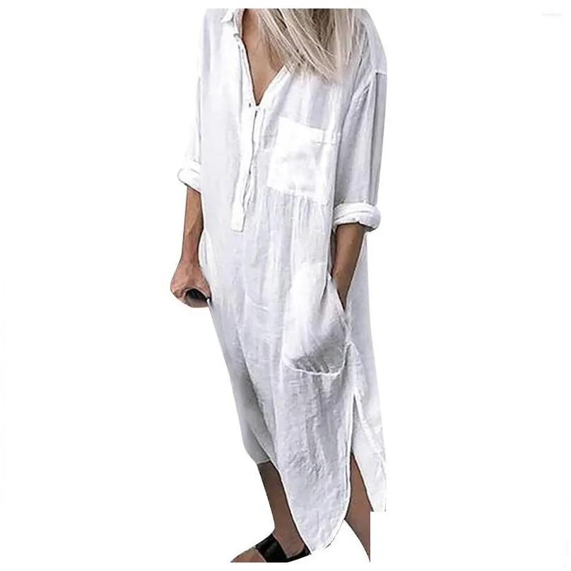 casual dresses woman long shirt dress cotton korean clothing white boho beach big maxi blue summer 2023 autumn oversized pure