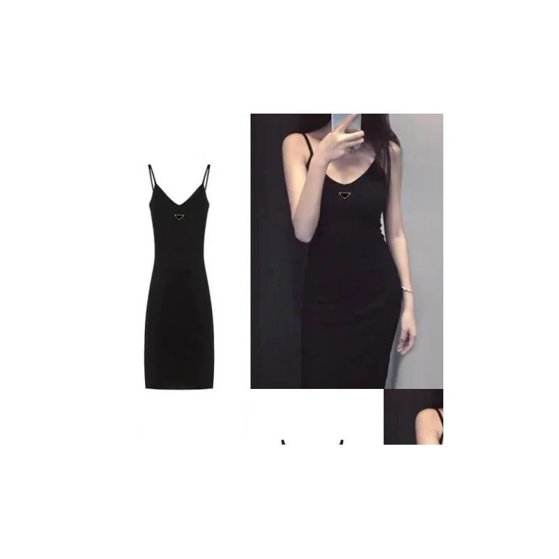 New Woman Casual Dresses Sleeveless With Thin Sling Summer Womens Slim Dress Designer Women Long Tees S-2XL A01