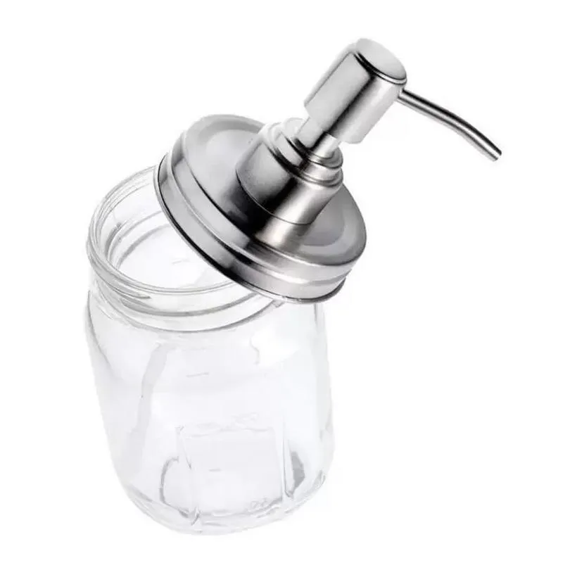 70MM Mason Dispensers Jar Stainless Steel Soap and Lotions Replacement Pump Lotion Dispenser Lids for Bathroom Kitchen Lotion Polish No