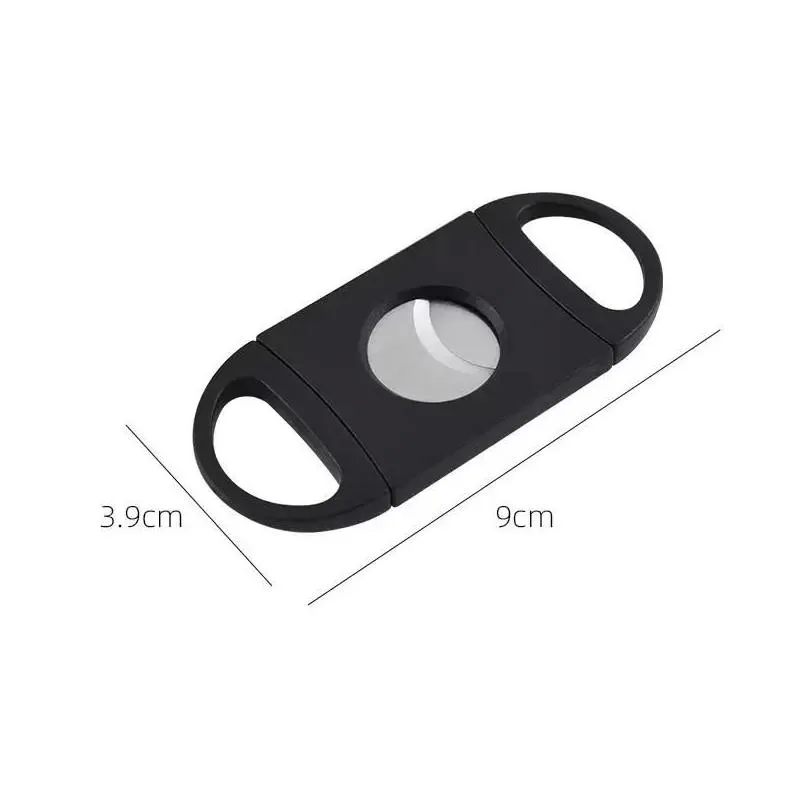 Portable Cigar Cutter Plastic Blade Pocket Cutters Round Tip Knife Scissors Manual Stainless Steel Cigars Tools 9x3.9CM FY5319 ss0111