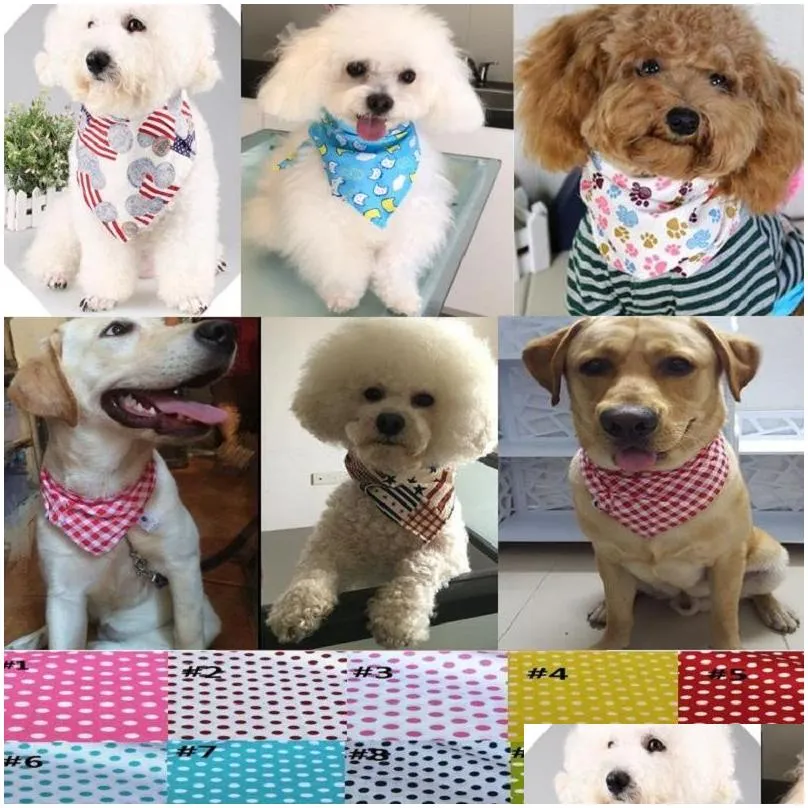 120pcs/lot Dog Apparel Special making Puppy Pet bandanas Collar scarf Bow tie Cotton Supplies Y69