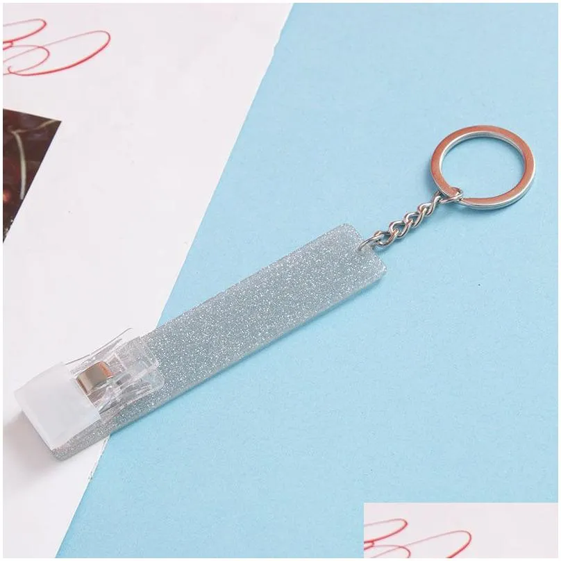 Acrylic Card Puller Keychain Pendant Portable Contactless Grabber Card Keychains Keyring