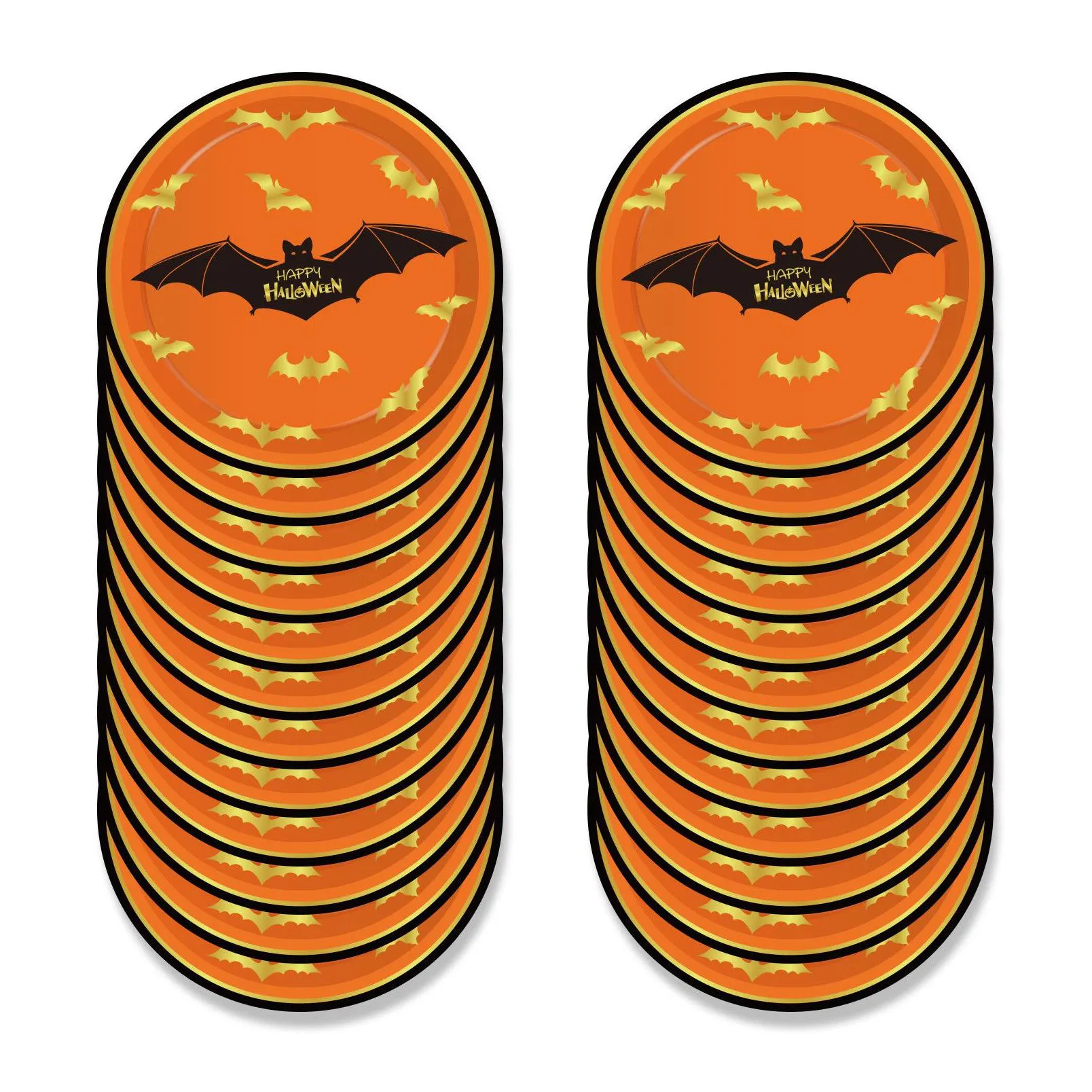 halloween pumpkin blood hand bat paper plates party supplie plates and napkins birthday set party dinnerware serves 8 guests for plates, napkins, cups