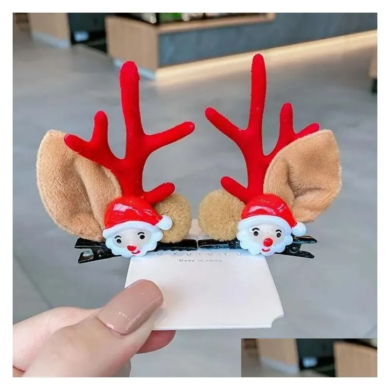 christmas decoration headwear elk horn hair clip children`s hair accessories hoop