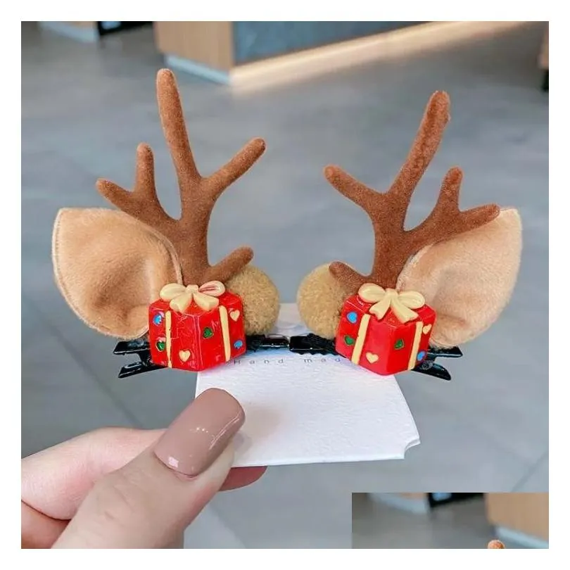 christmas decoration headwear elk horn hair clip children`s hair accessories hoop