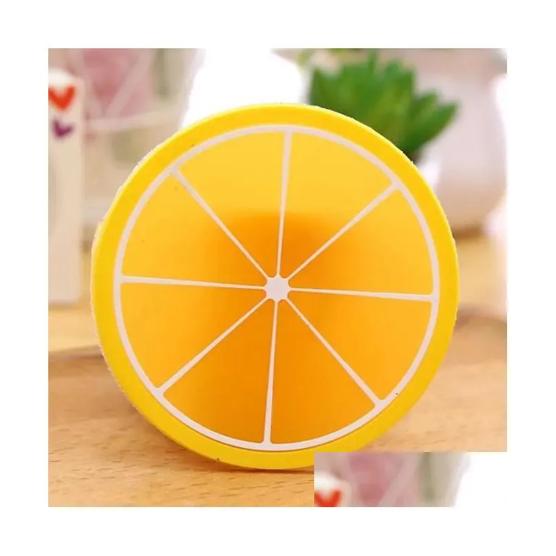fruit silicone coaster mats pattern colorful round cup cushion holder thick drink tableware coasters mug pad