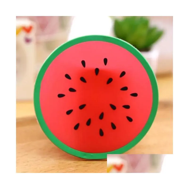 fruit silicone coaster mats pattern colorful round cup cushion holder thick drink tableware coasters mug pad