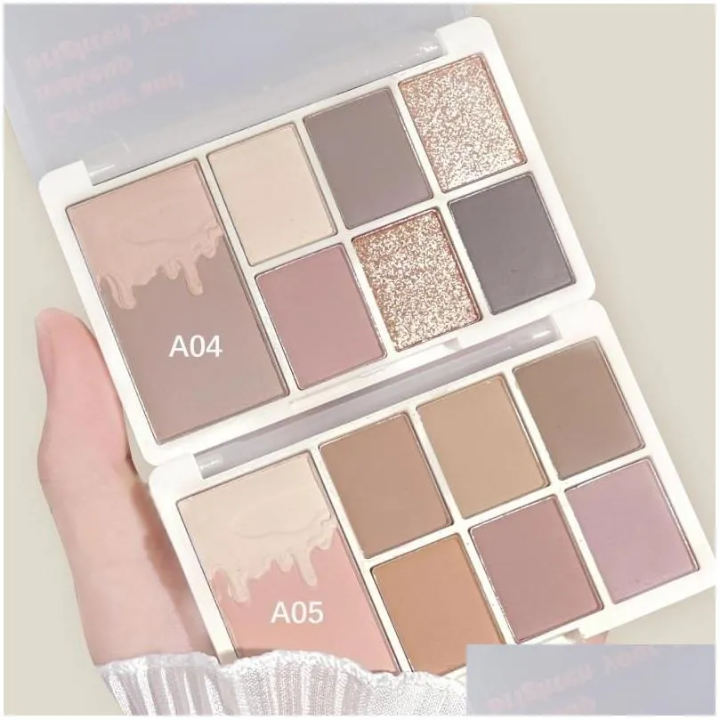 Eye Shadow 7 Colors Glitter Eyeshadow Palette Shimmer Easy To Wear Shadows Make-up Pallet For Eyes Women`s Cosmetics