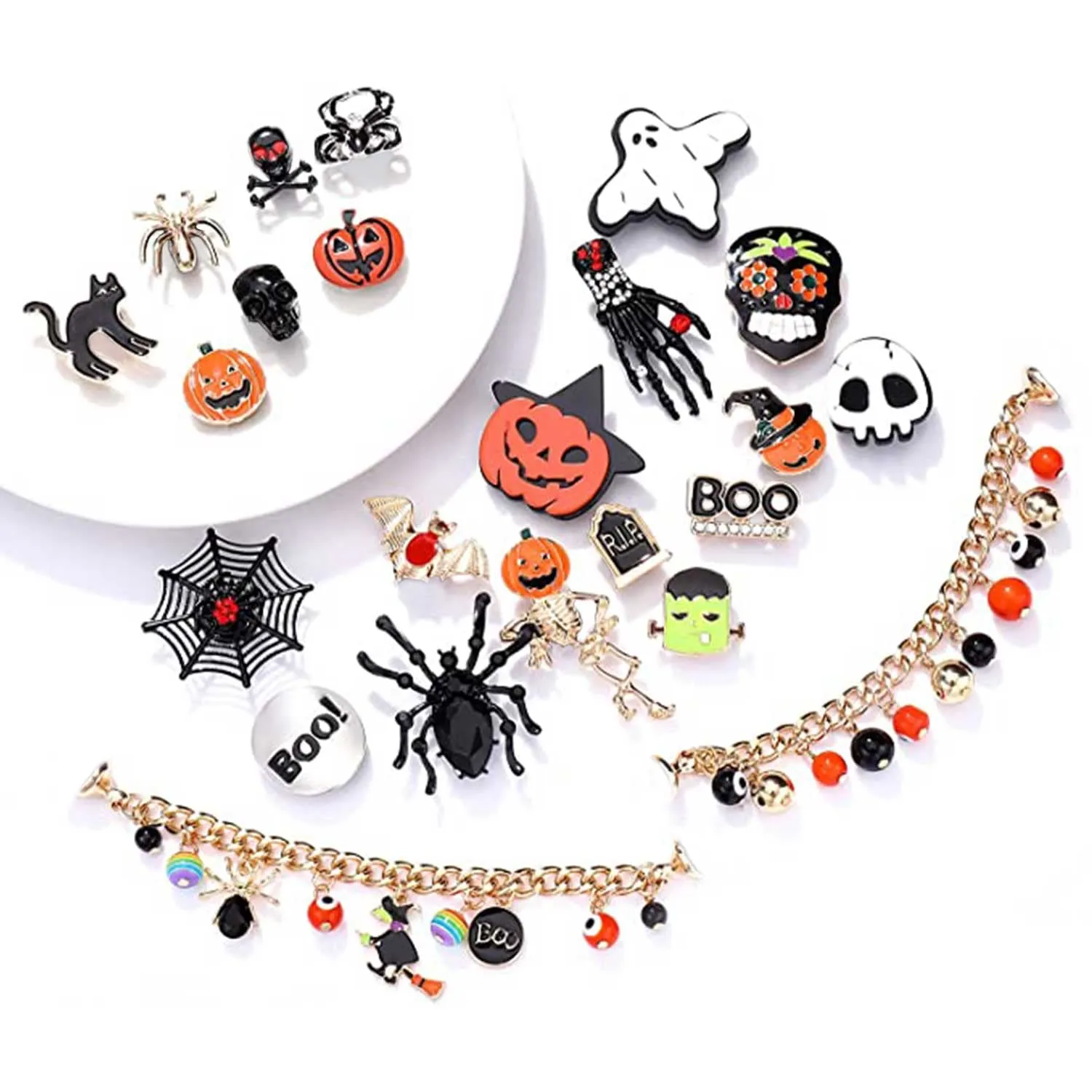 halloween shoe charms spooky skull ghost spider pumpkin shoe decoration charm fits for clog sandals halloween gifts party favors for women men