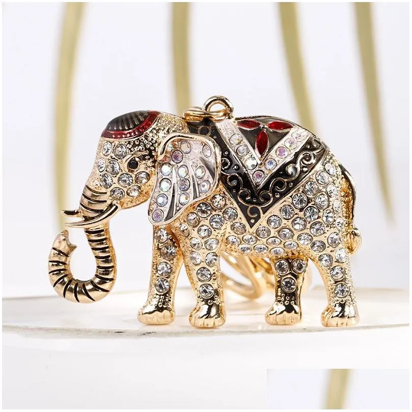 Keychains Creative Elephant Key Chain Accessories Cute Animal Fashion Keyrings Women Bag Charm Pendant Car Rings Holder