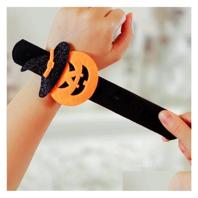 party favor halloween bracelet pumpkin ghost bat spider plush wristband kids adult halloween loop decoration lt061