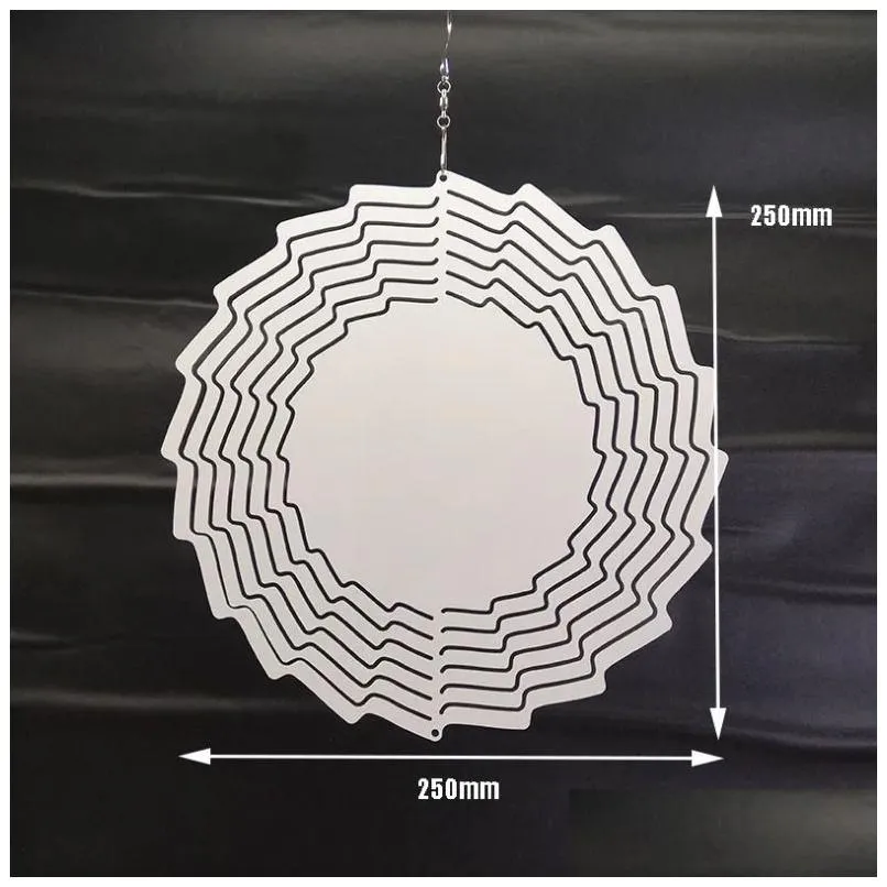 10inch sublimation aluminium wind spinner diy arts and crafts gift double-sided heat transfer printing aluminum plate home christmas