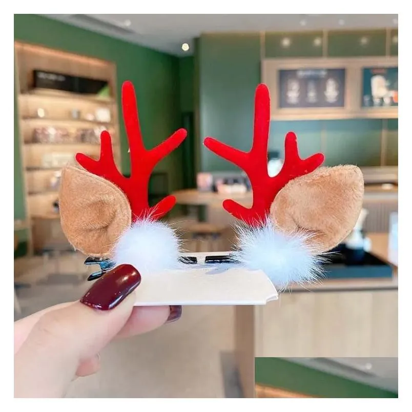 christmas decoration headwear elk horn hair clip children`s hair accessories hoop