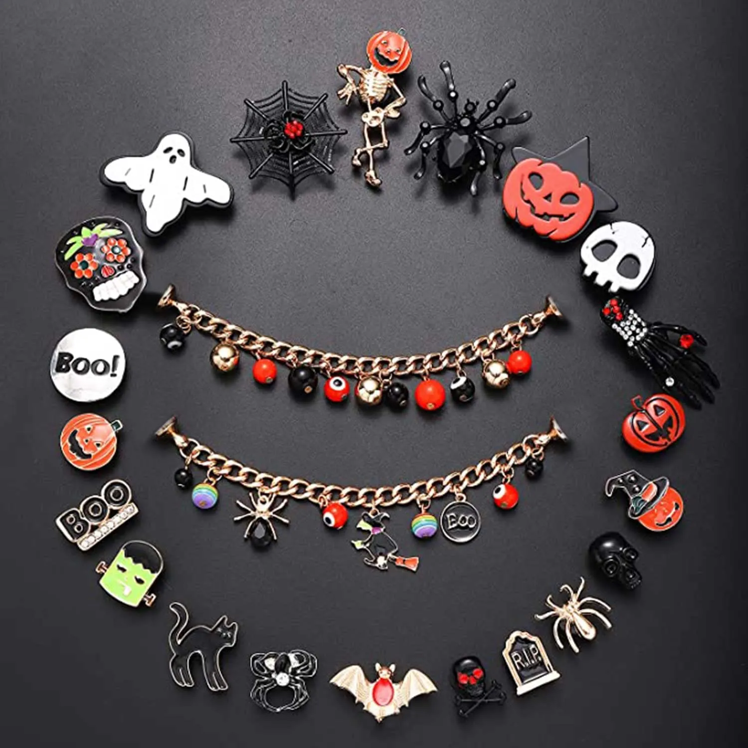 halloween shoe charms spooky skull ghost spider pumpkin shoe decoration charm fits for clog sandals halloween gifts party favors for women men