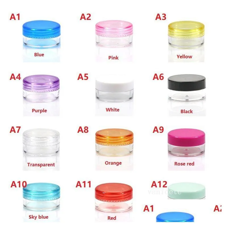 wholesale home packaging bottles wax container food grade plastic boxs 3g/5g round bottom small sample bottle cosmetic packaging box bottle