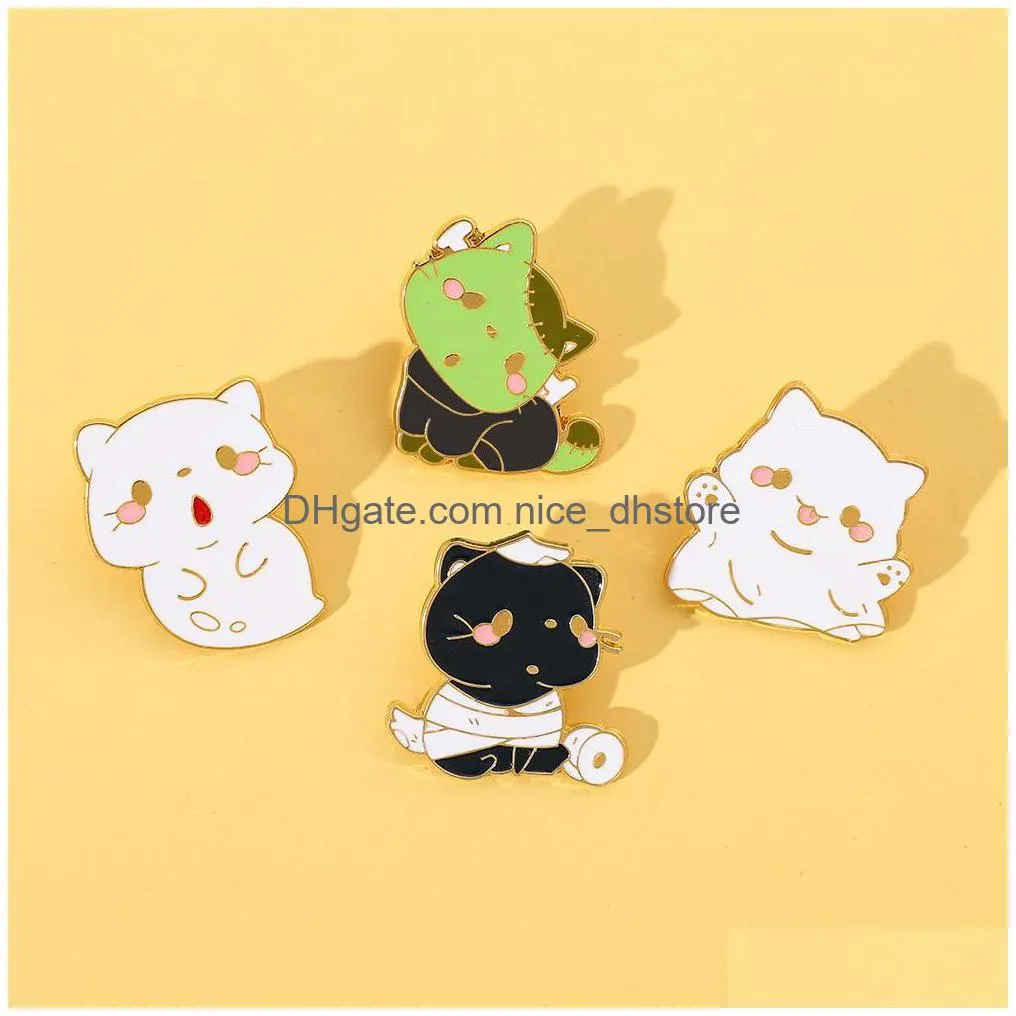 halloween ghost cat brooch cute anime movies games hard enamel pins collect cartoon brooch backpack hat bag collar lapel badges