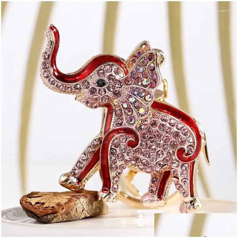 Keychains Creative Elephant Key Chain Accessories Cute Animal Fashion Keyrings Women Bag Charm Pendant Car Rings Holder