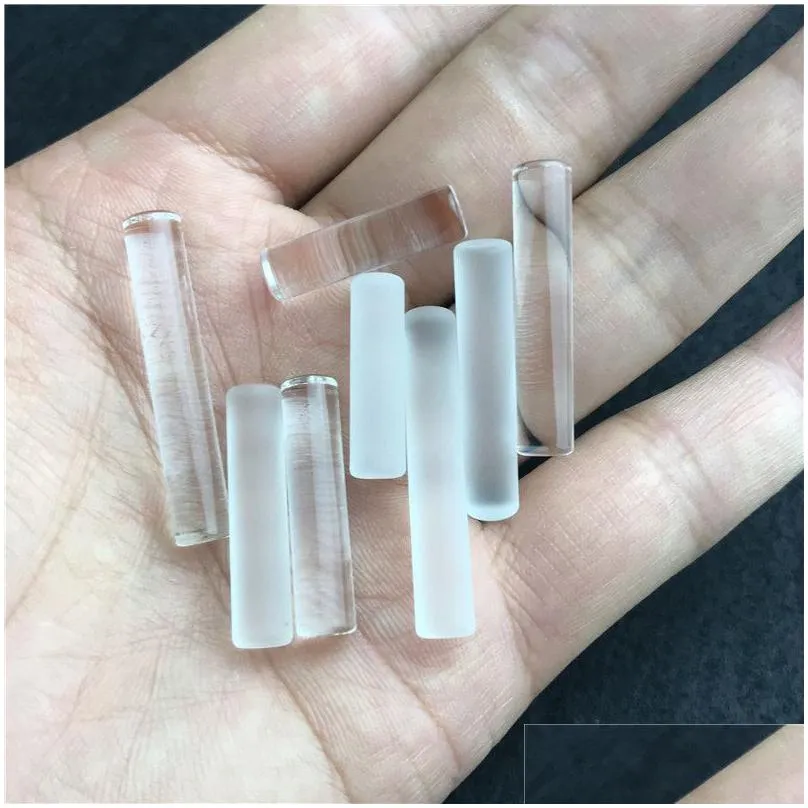 22mm 27mm 30mm 35mm Quartz Pillar Smoking Pipes with 6mm OD Terp Insert Pearls Clear Sandblasted for Hollow Quartz Banger Cone Nails