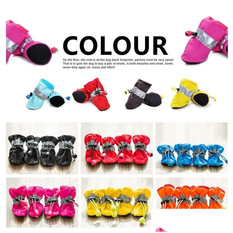 pet dog apparel dogs shoes puppy cat shoe pet-dog soft sole waterproof anti-slip rain shoesteddy bomei poodle rain-boots t9i002221