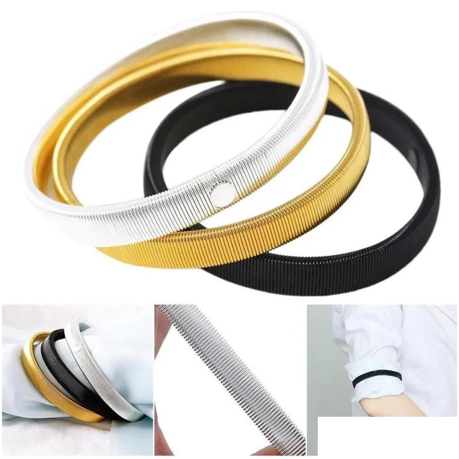 unisex elastic armband shirt sleeve holder women men elasticity arm cuffs bands for party sports clothing fashion bracelets