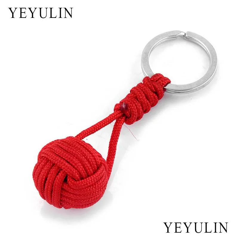 New Design Paracord Keychain Lanyard Fist Knot High Strength Parachute Cord Emergency Survival Tool Key Ring1
