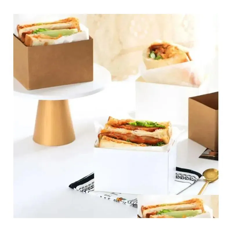 gift wrap food hamburger wrapping box oilproof cake sandwich bakery bread breakfast wrapper paper for wedding party supply