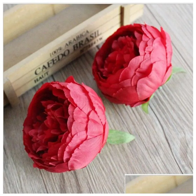 10cm peony flower head artificial flower for wedding party home decoration diy fake flowers wall garland