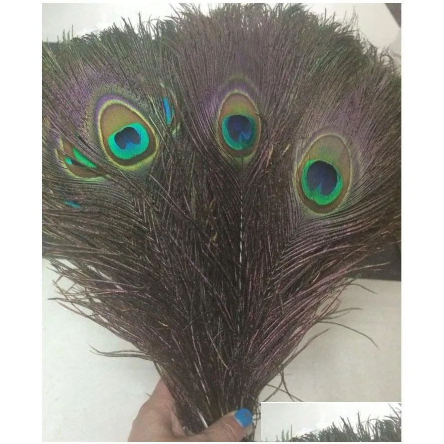 2016 elegant decorative materials real natural peacock feather beautiful feathers about 25 to 30 cm 